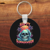 Happy Summerween Skeleton Summer Watermelon Jack-o Schlüsselanhänger (Vorderseite)
