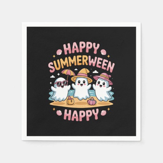 Happy Summerween SommerHalloween Niedlich Serviette (Vorderseite)