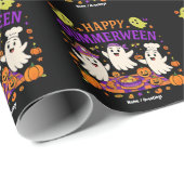 Happy Summerween Spooky Summer Ghost Geschenkpapier (Rolleneckpunkt)