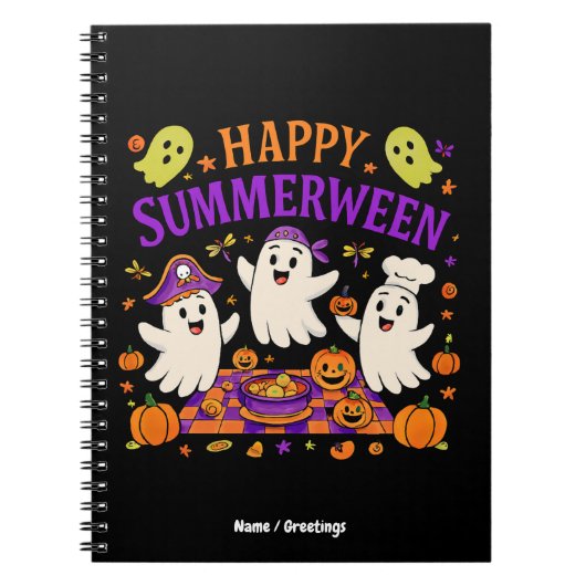 Happy Summerween Spooky Summer Ghost Notizblock (Vorderseite)