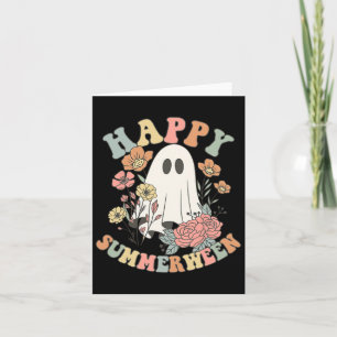 Happy Summerween Summer Floral Ghost Karte