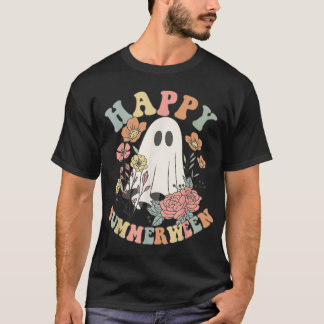 Happy Summerween Summer Floral Ghost T-Shirt