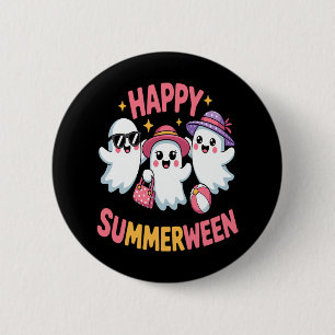 Happy Summerween Summer Halloween Funny Button
