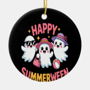 Happy Summerween Summer Halloween Funny Keramik Ornament