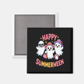 Happy Summerween Summer Halloween Funny Magnet (Vorderseite/Rückseite)