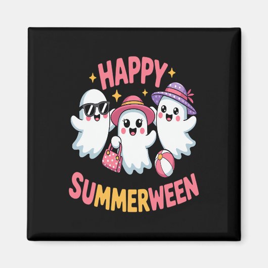 Happy Summerween Summer Halloween Funny Magnet (Vorne)