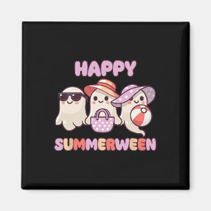 Happy Summerween Summer Halloween Ghost Magnet