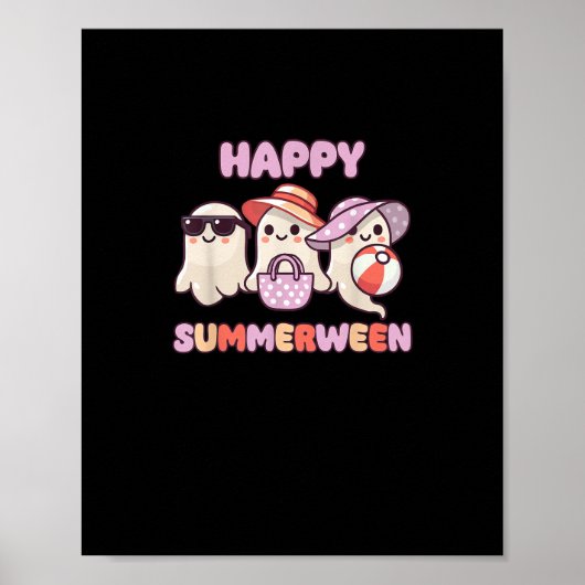 Happy Summerween Summer Halloween Ghost Poster (Vorne)