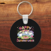 Happy Summerween Summer Halloween Ghost Schlüsselanhänger (Vorderseite)