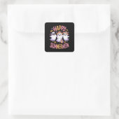 Happy Summerween Summer Halloween Quadratischer Aufkleber (Tasche)