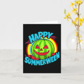 Happy Summerween Summer Watermelon Jack-o-lantern Karte (Gelbe Blume)