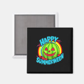 Happy Summerween Summer Watermelon Jack-o-lantern Magnet (Vorderseite/Rückseite)