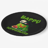 Happy Summerween Summer Watermelon Jack-O-Lantern Pappteller (Schrägansicht)