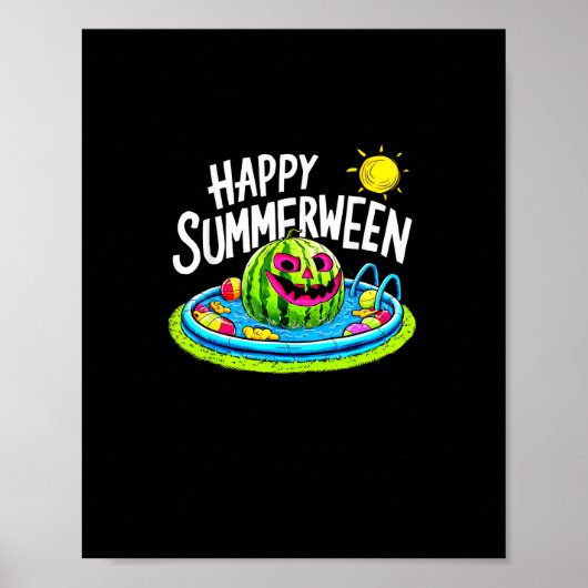 Happy Summerween Summer Watermelon Jack-O-Lantern Poster (Vorne)