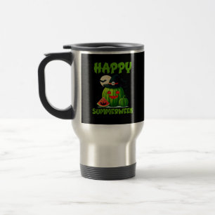 Happy Summerween Summer Watermelon Jack-O-Lantern Reisebecher