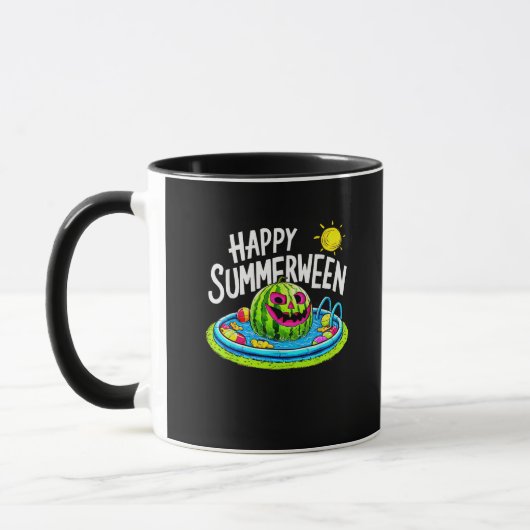 Happy Summerween Summer Watermelon Jack-O-Lantern Tasse (Links)