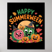 Happy Summerween Watermelon Jack-o-lantern Spaß S Poster (Vorne)
