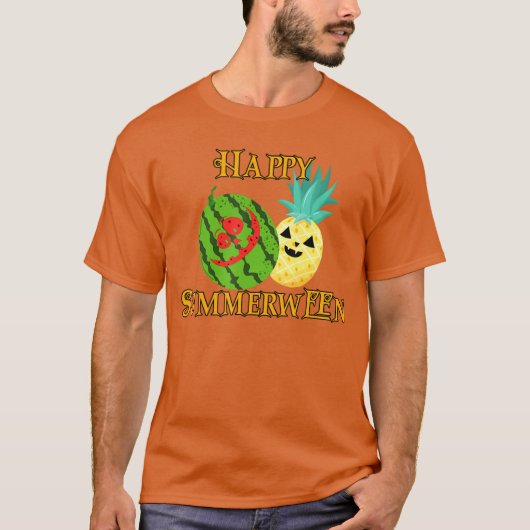 Happy Summerween Watermelon Summer Pineapple Hallo T-Shirt (Vorderseite)