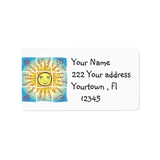 Happy Sun Address Label Adressaufkleber (Vorne)