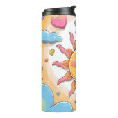 Happy Sun and Clouds Kinderzimmer Design Thermosbecher (Nach links gedreht)