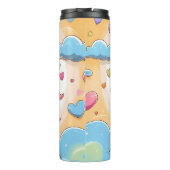 Happy Sun and Clouds Kinderzimmer Design Thermosbecher (Rückseite)