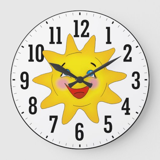 Happy Sun | Coole Geschenke Große Wanduhr (Vorderseite)