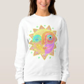 Happy Sun Face Abstrakte Kunst zu tragen Sweatshirt (Vorderseite)