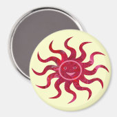 Happy Sun Face Design Magnet (Vorderseite/Rückseite)