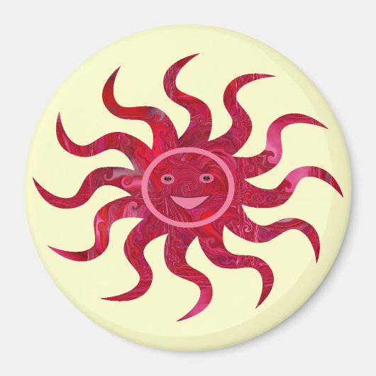 Happy Sun Face Design Magnet (Vorne)