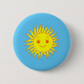 Happy Sun Face Zeichnend Button (Vorderseite)