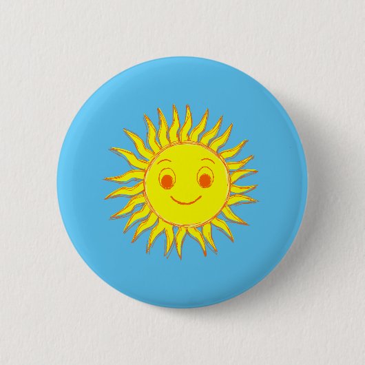 Happy Sun Face Zeichnend Button (Vorderseite)