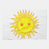 Happy Sun Face Zeichnend Geschirrtuch (Horizontal)