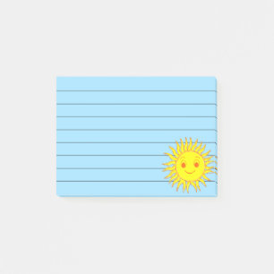 Happy Sun Face Zeichnend Lined Post-it Klebezettel