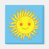 Happy Sun Face Zeichnend Magnet (Vorne)