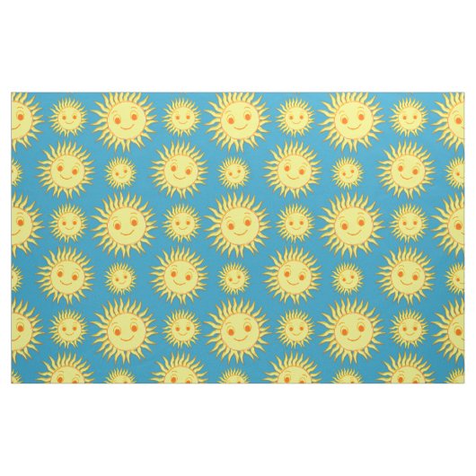 Happy Sun Face Zeichnend Stoff (Yard (91,4 cm))