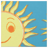 Happy Sun Face Zeichnend Stoff (Nahaufnahme)