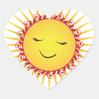 Happy Sun -fun- Herz-Aufkleber