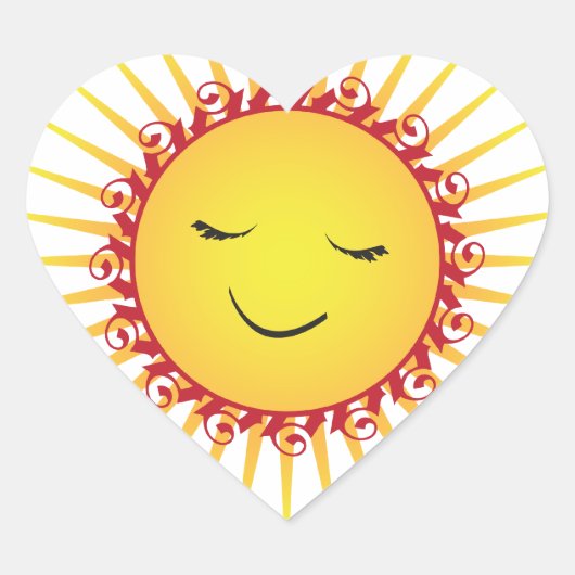 Happy Sun -fun- Herz-Aufkleber (Vorderseite)