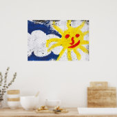 Happy Sun Gesicht lächelnd Poster (Küche)