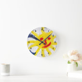 Happy Sun Gesicht lächelnd Runde Wanduhr (Zuhause)