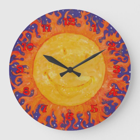 Happy Sun Große Wanduhr (Vorderseite)