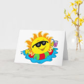 Happy Sun in the Pool Karte (Gelbe Blume)