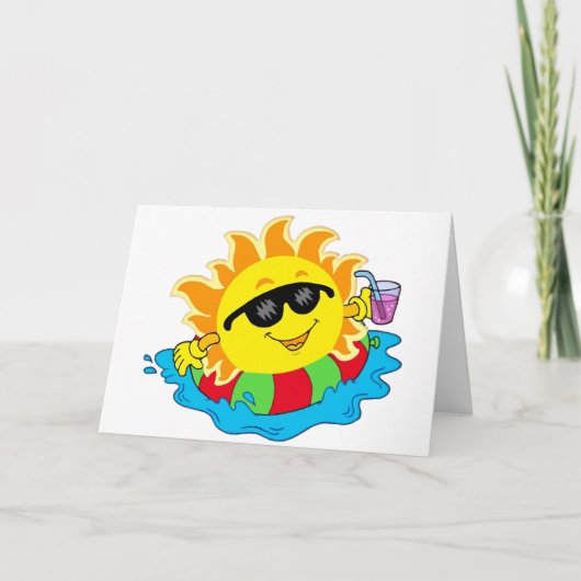 Happy Sun in the Pool Karte (Vorderseite)