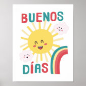 Happy Sun Kinderzimmer Art in Spanish Poster (Vorne)