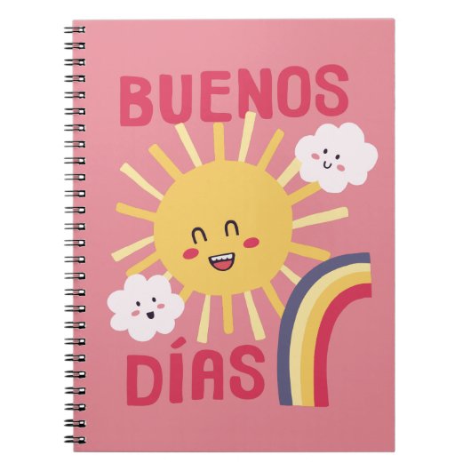 Happy Sun Kinderzimmer Art in Spanish Poster Notizblock (Vorderseite)