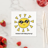 Happy Sun mit Sonnenbrille Geburtstagsparty Serviette (Beispiel)