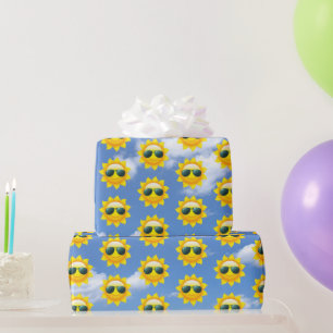 Happy Sun mit Sonnenbrille Wrapping Paper Geschenkpapier