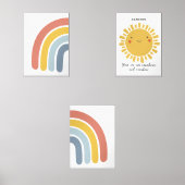 Happy Sun Rainbow Personalisiertes Kinderzimmer De Bilderwand Sets (Vorderseite)