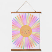 Happy Sun Rainbow Sunshine Wandteppich Mit Holzrahmen (Vorderseite)