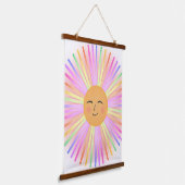 Happy Sun Rainbow Sunshine Wandteppich Mit Holzrahmen (Gewinkelt)